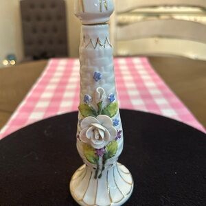 Vintage Germany porcelain perfume bottle with original cork stomper.